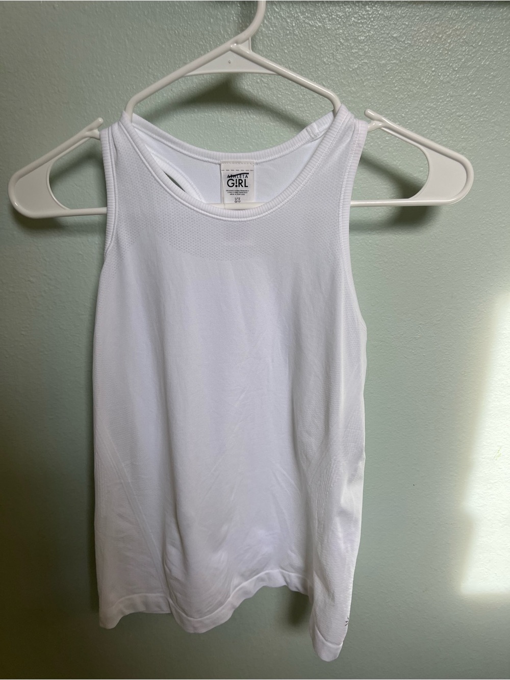 Athleta Girl Seamless White Athletic Tank Top, Size 12/Large, NWOT